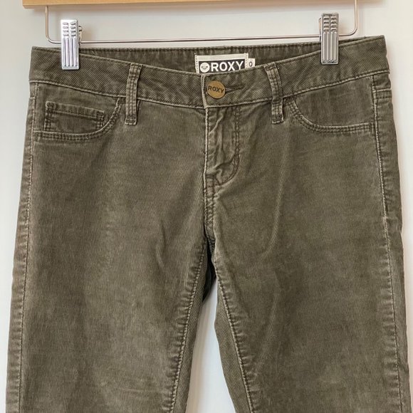 Roxy Womens Juniors Size 0 Corduroy Pants Low Rise Skinny Leg Zip Fly Pockets - Picture 2 of 11